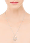 Newbridge Floral Charm Necklace, Silver