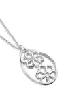 Newbridge Floral Pendant Necklace, Silver