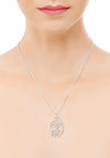 Newbridge Floral Pendant Necklace, Silver