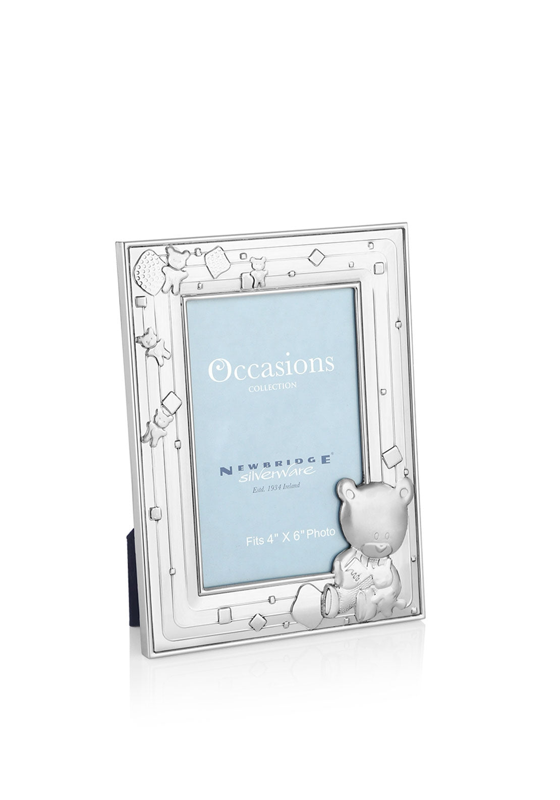 Newbridge Teddy Bear Baby Frame 4x6, Silver