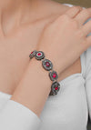 Newbridge Silverware Ruby Bracelet, Antique Silver