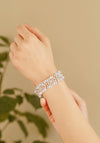 Newbridge Silverware Double Row Clear Stone Bracelet, Silver