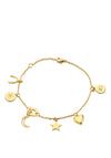 Newbridge Amy Multi Charm Bracelet, Gold