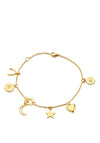Newbridge Amy Multi Charm Bracelet, Gold