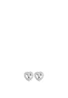 Newbridge Clear Stone Heart Earrings, Silver
