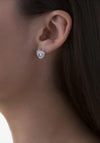 Newbridge Clear Stone Heart Earrings, Silver