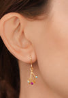Newbridge Silverware Pink & Turquoise Earrings, Gold