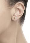 Newbridge Goldplate Stud Earrings Clear, Gold