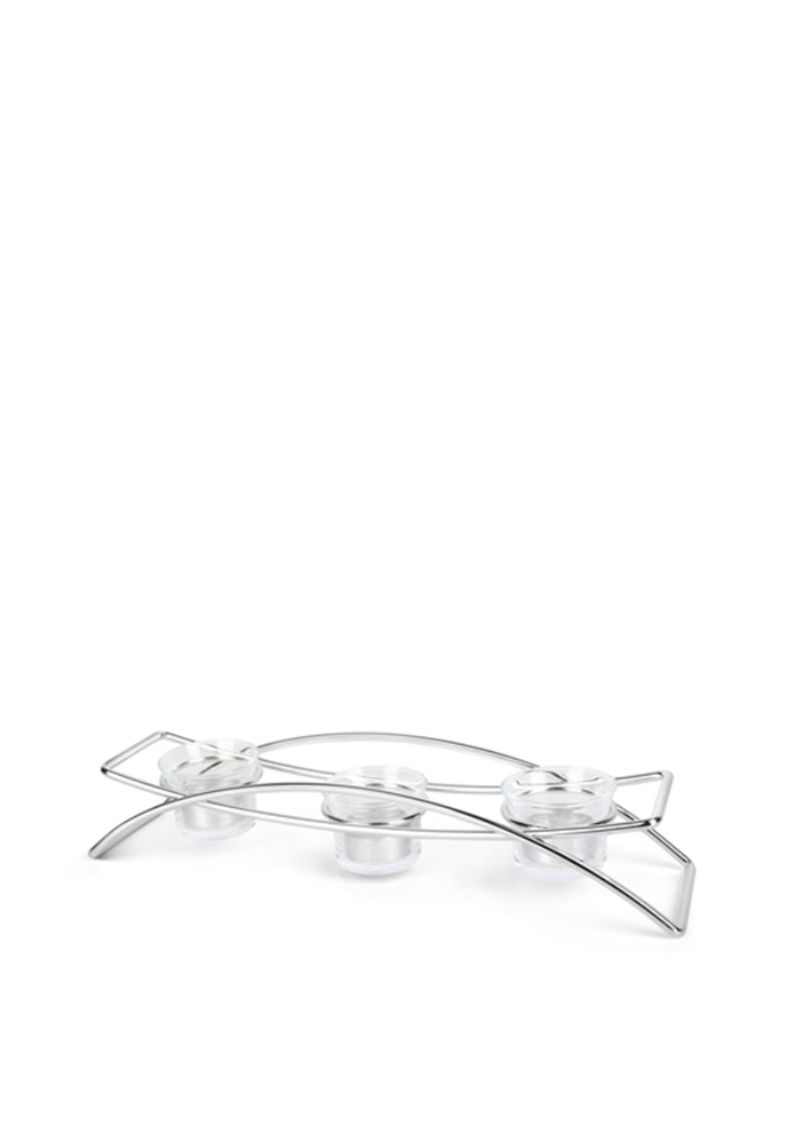 Newbridge Triple Tealight Holder, Blue Multi