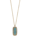 Newbridge Rectangular Pendant with Green and Clear Stones