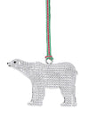 Newbridge Polar Bear with Clear Stones Tree Decoration, Multi