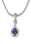 Newbridge Drop Pendant Sapphire Blue Stone, Silver