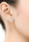 Newbridge Sun Stud Earrings, Silver