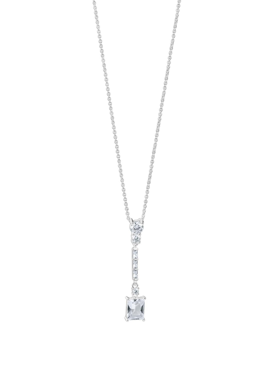 Newbridge Square Drop Pendant with Clear Stones
