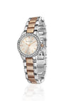 Newbridge Two Toned Round Face Watch, Silver & Rose Gold