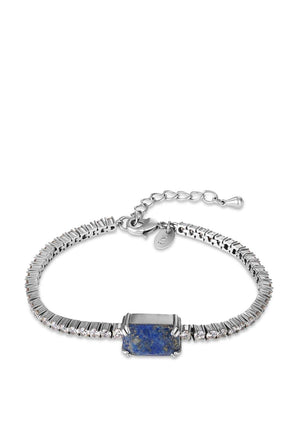 Newbridge Antique Silverplate Stone Bracelet, Silver & Blue