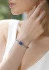 Newbridge Antique Silverplate Stone Bracelet, Silver & Blue