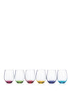 Newgrange Living Set of 6 Rainbow Stemless Wine Glasses