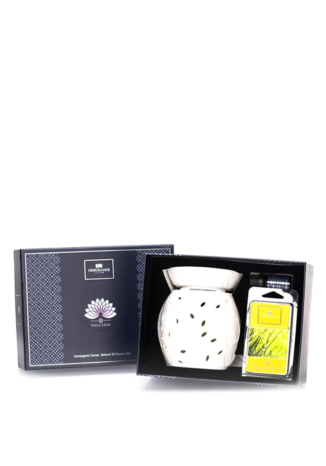 Newgrange Living Ceramic Electrical Wax Melt Burner Gift Set, Lemongrass