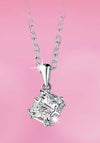 Newbridge Square Crystal Drop Necklace, Silver and Clear