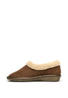 Norkidas Suede Sherpa Trim Slippers, Brown