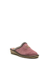 Nordikas Womens Embroidered Logo Slip On Mule Slipper, Mauve Pink
