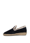 Norkidas Suede Fabric Cuff Slippers, Navy