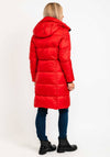 Normann Sporty Finish Down Filled Padded Long Coat, Red