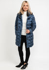 Normann Soft Fleece Hood Synthetic Filled Long Coat, Blue