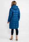 Normann Square Quilted Down Filled Long Coat, Blue