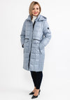 Normann Square Quilted Down Filled Long Coat, Silver