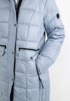 Normann Square Quilted Down Filled Long Coat, Silver