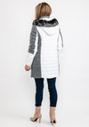 Normann Quilted Knit Mix Coat, White & Grey
