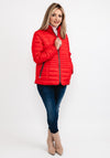 Normann Zipped Collar Quilted Jacket, Red