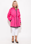Noramnn Contrast Trim Raincoat, Fuchsia Pink