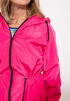 Noramnn Contrast Trim Raincoat, Fuchsia Pink
