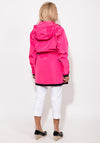 Noramnn Contrast Trim Raincoat, Fuchsia Pink