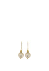 Nour London Crystal Hook Pearl Earrings, Gold