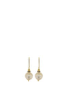 Nour London Crystal Hook Pearl Earrings, Gold