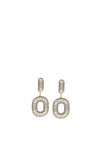 Nour London CZ Open Oval Drop Earring, Gold
