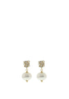 Nour London Pearl Drop Earrings, Gold