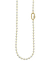 Nour London Pearls with Pave Screw Clasp Necklace, Gold