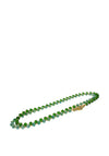 Nour London Beaded Necklace with Pave Screw Clasp, Gold & Green