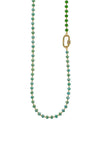 Nour London Beaded Necklace with Pave Screw Clasp, Gold & Green