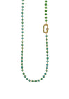 Nour London Beaded Necklace with Pave Screw Clasp, Gold & Green