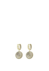 Nour London Crystal Hoop with Crystal Drop Earrings, Gold