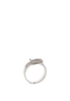 Nour London Adjustable Pave Buckle Ring, Silver