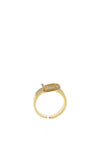 Nour London Adjustable Pave Buckle Ring, Gold