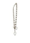 Nour London Link Chain with Clover Drop Necklace, Silver