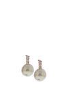Nour London Cream Pearl Drop Earrings, Rose Gold